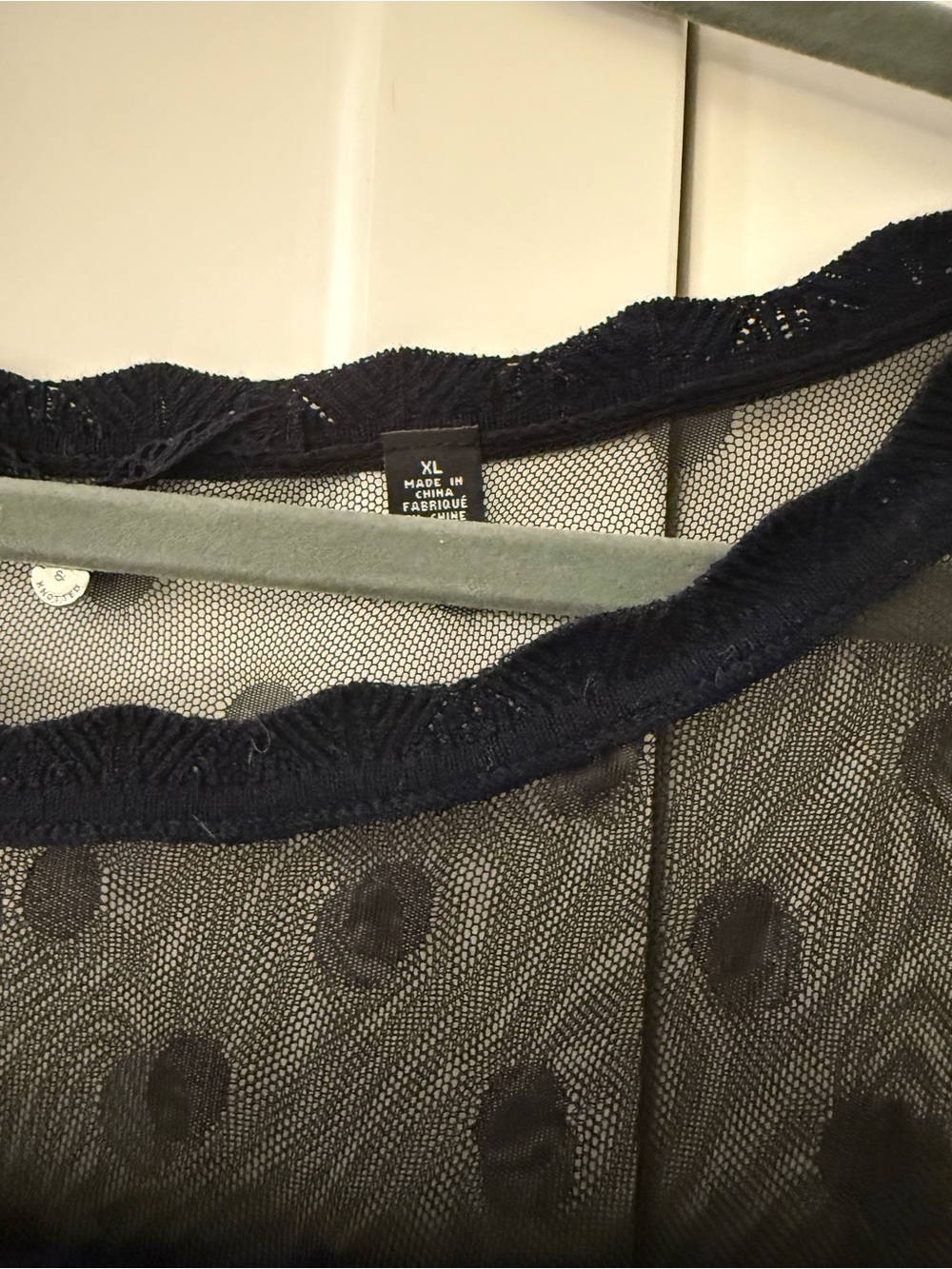 Anthropologie Black Mesh Detail Top | Size XL - Picture 3 of 4